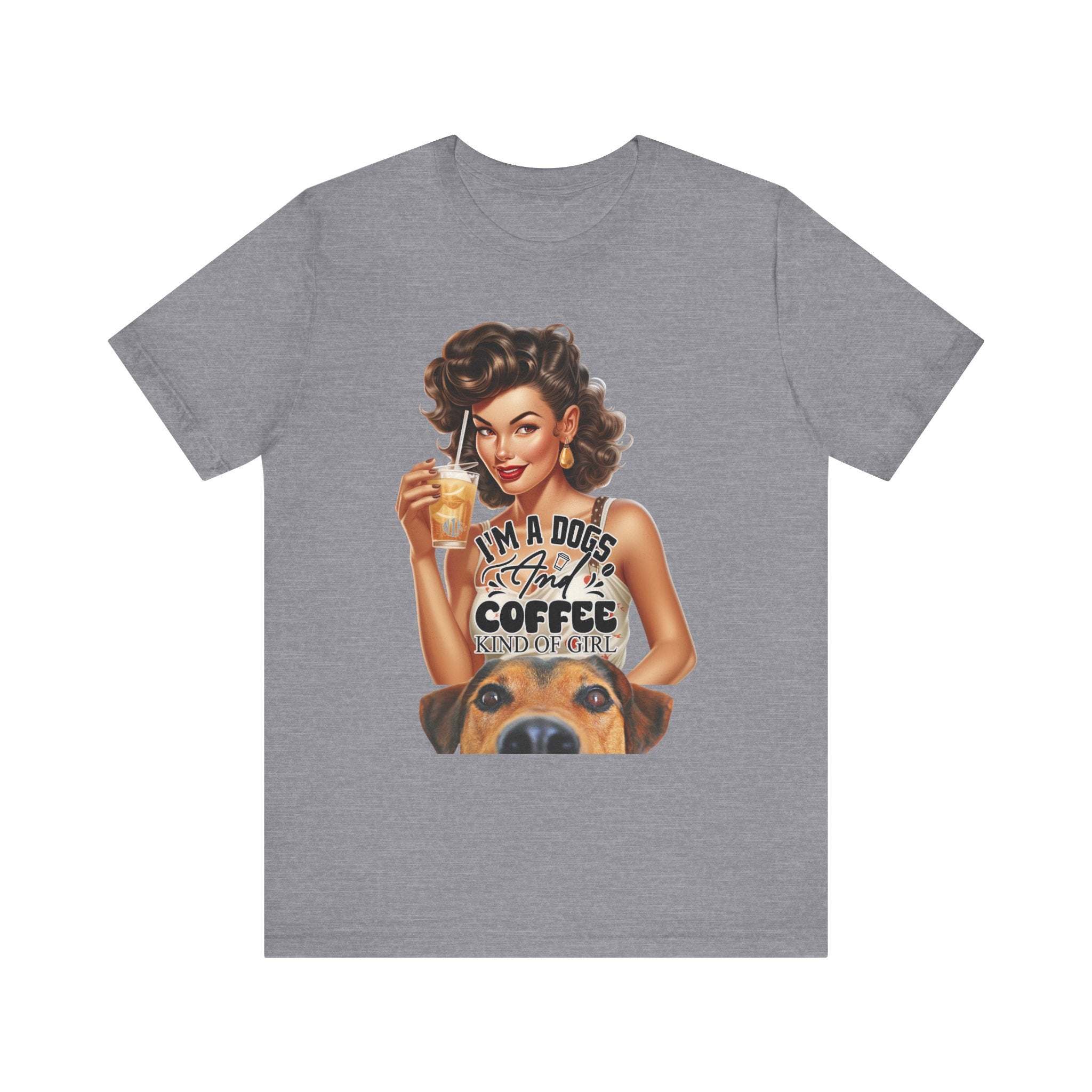 Coffee drinking Dog Mom Unisex Jersey Short Sleeve Tee